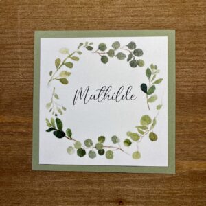étiquette prénom mariage eucalyptus