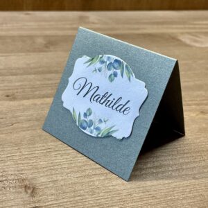 carte prénom invité mariage champêtre eucalyptus