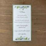 carte de menu mariage nature feuillage eucalyptus
