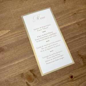 carte de menu marige élégant