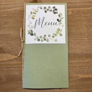 carte menu mariage nature champêtre