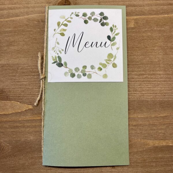 carte menu mariage nature champêtre