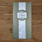 carte de menu mariage vert kaki