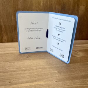 carte menu mariage thème voyage