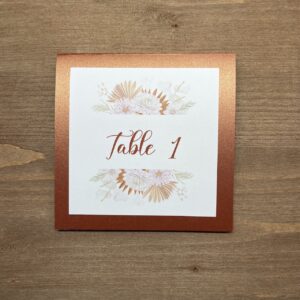numéro table mariage terracotta bohème