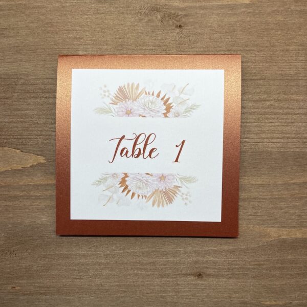 numéro table mariage terracotta bohème