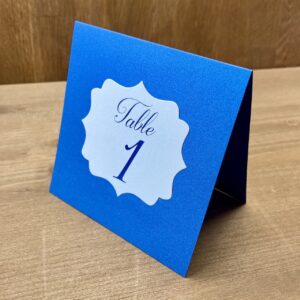 numéro table mariage bleu roi