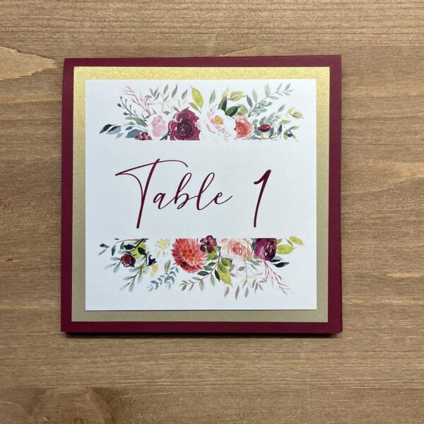 numéro table mariage chic