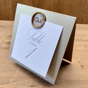 numéro table mariage avec cachet de cire