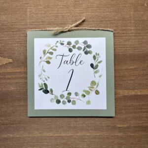 numéro table mariage eucalyptus