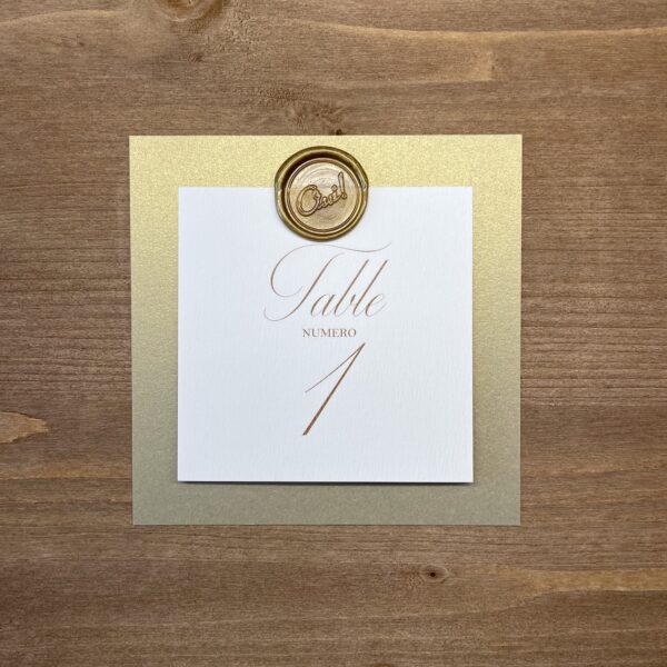 n° table cachet de cire