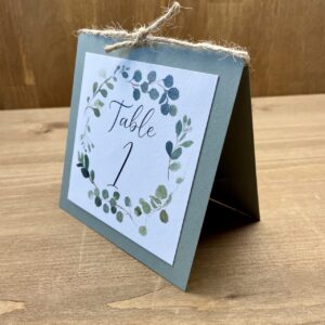 numéro table mariage vert sauge