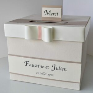 urne mariage beige rosé