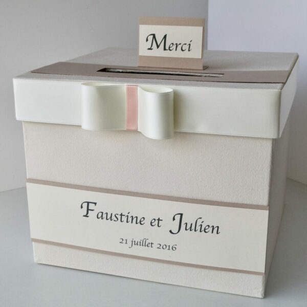 urne mariage beige rosé