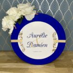 urne mariage couleur bleu roi et or