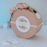 tirelire mariage ronde rose poudré