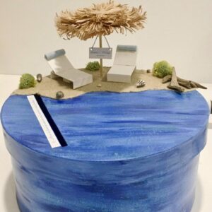 boîte pour liste de mariage thème plage