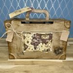 urne en forme de valise vintage pour dons mariage